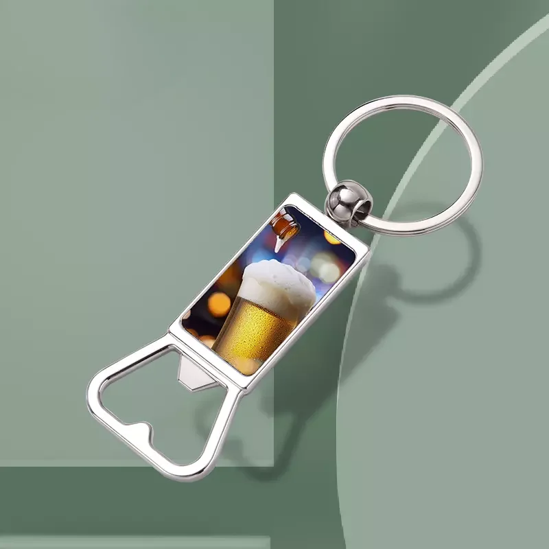 Bank sublimation keyholder opener bar beer bottle opener metal keychain opener