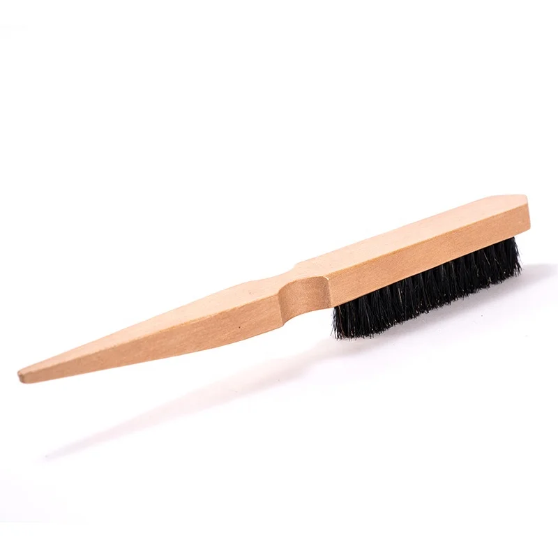 Top Quality Face Massage Cleaning Brush Beard Brush Wooden Boar Bristle Wooden Comb For Barber Supplies