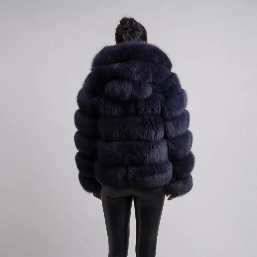 QIUCHEN QC8143 new arrival women coat winter real fox fur coats hood jacket natural fur clothes hot sale