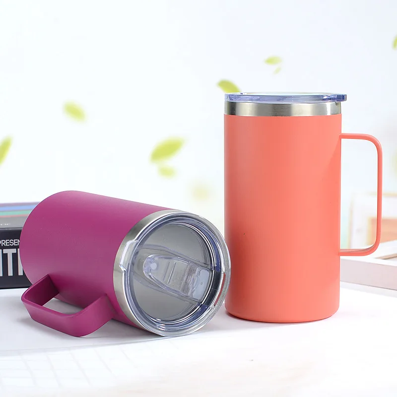 Big volume 304 stainless steel coffee cup colorful metal beer drinking cups mug 24oz insulated car cup 700ml