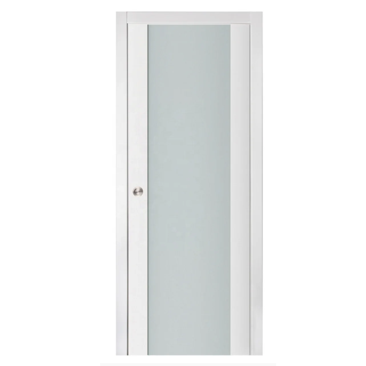 Bathroom tempered triple glass inserts sliding door