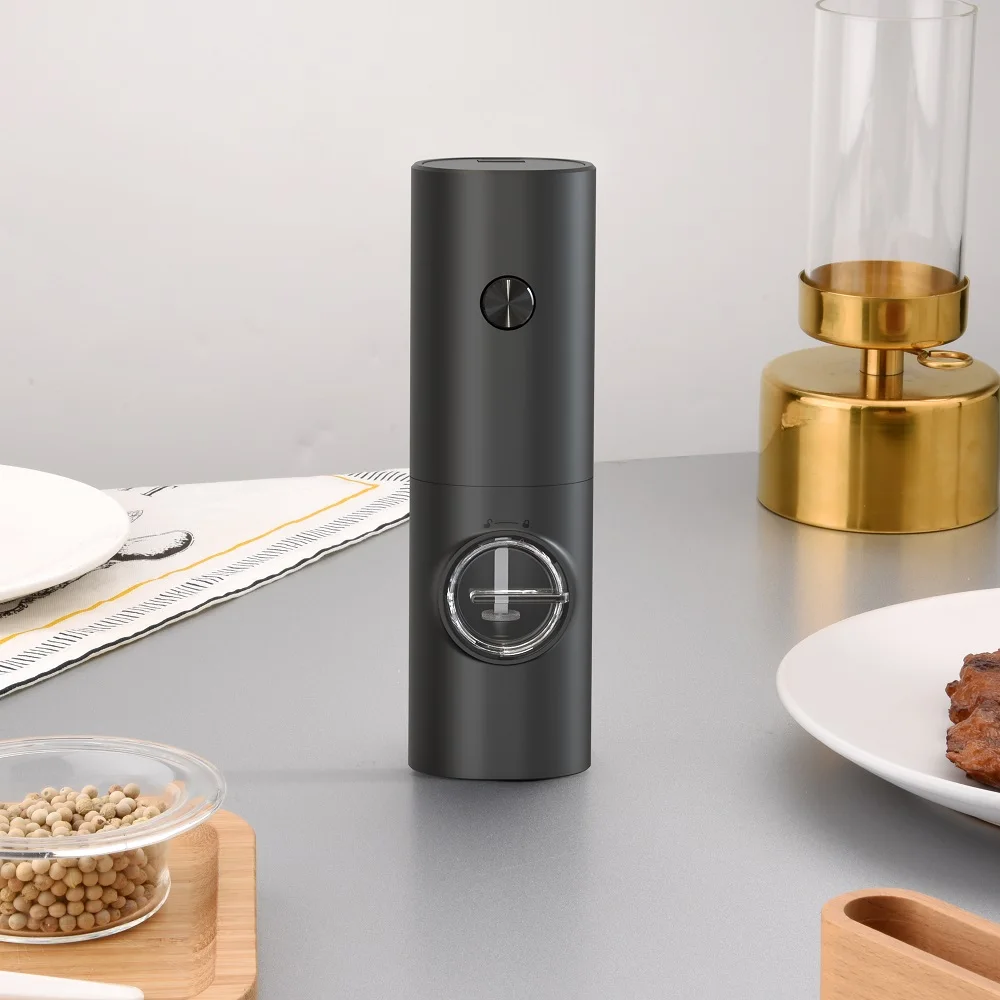 Wholesale Ceramic Pepper Mill Battery Operated Automatic Black Electric Salt And Pepper Grinder