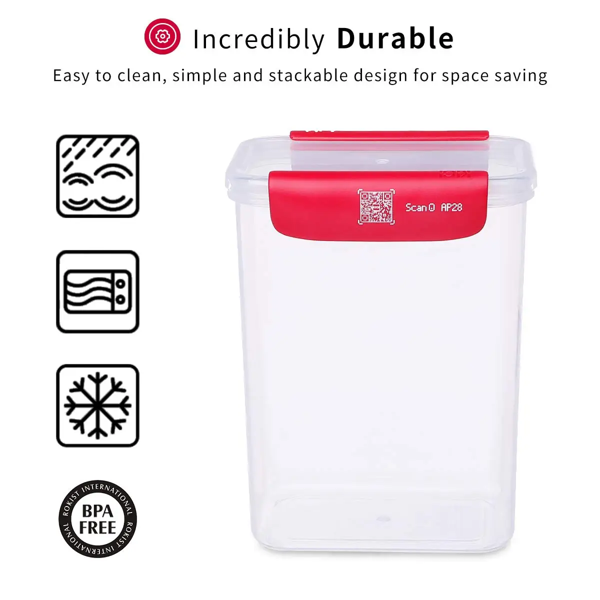 lock hot sale Kitchen airtight Food plastic sealed storage coffee tea sugar dry food grade canister set with lid