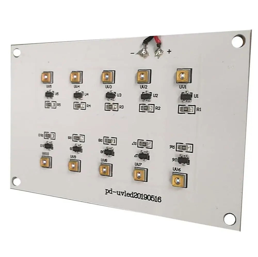 pcb assembly manufacturer Input 12v 10pcs 3535 275nm 280nm UVC LED pcb board for medical usuage and water disinfection tablets