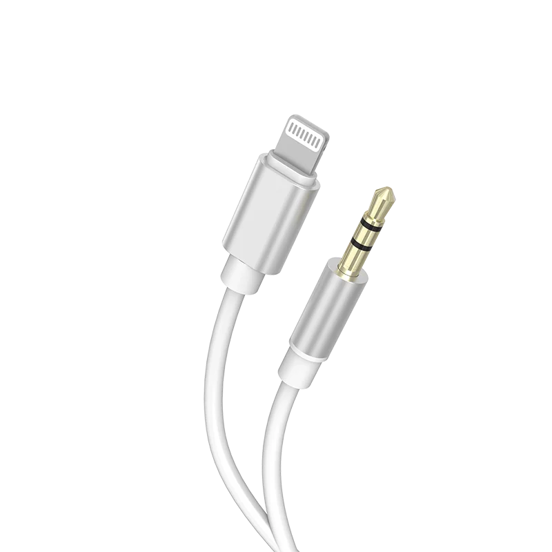 NB1243 lightening male to audio 3.5mm male audio adapter audio cable with volume control Mic