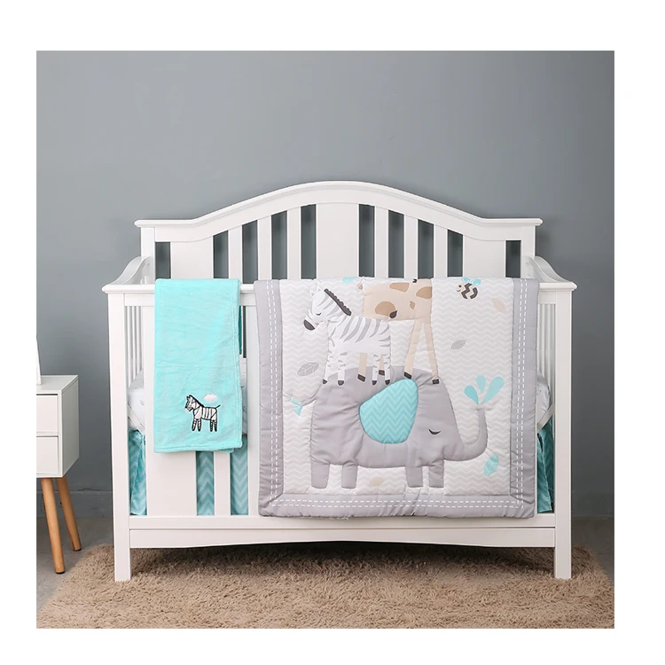 4Pieces Baby Cot Bedding Bedroom Products Foldable Babies Bed Crib Set Bedding