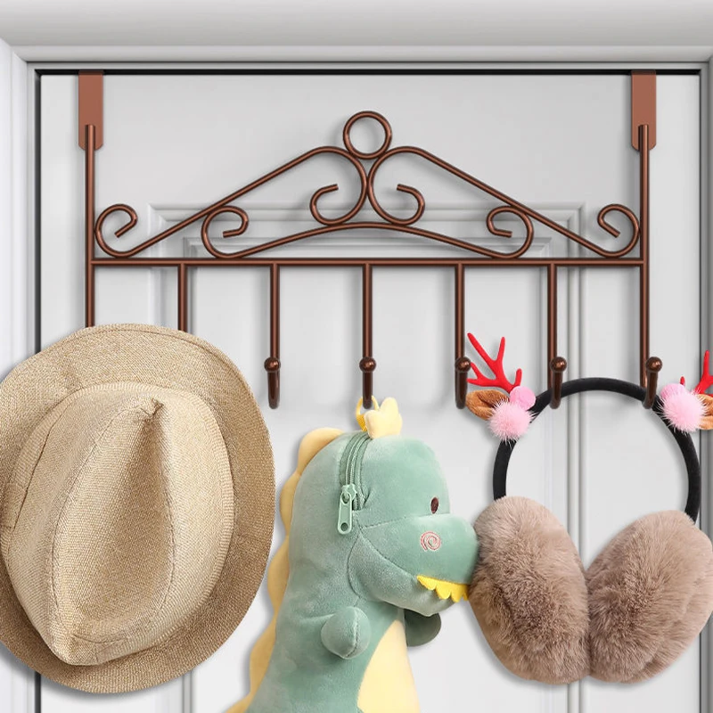 NISEVEN Wholesale Multifunction Hanging Rack Anti Rust Over The Door Hanger Sturdy Metal Over The Door Hooks with 7 Hooks