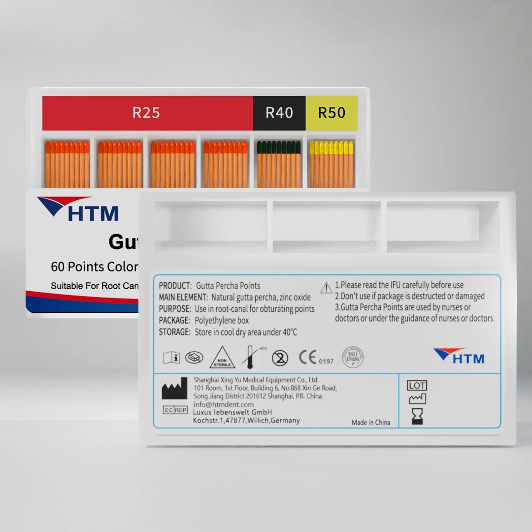 HTM Dental Consumables Material OEM Manufacturer Dental Endodonthic Root Canal Filling Material Radiopacity Gutta Percha Points
