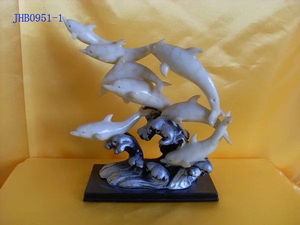 Hot Sale Resin Dolphins Sculpture Customized Marine Life Figurines for Home living Room TV Desk Ornaments
