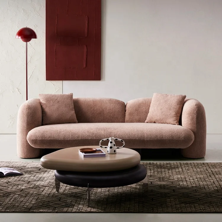 Nordic Design Hotel Living Room Villa Accent ArmSofa Furniture Modern Apartment Hall Wooden Frame Fabric Sofa Set