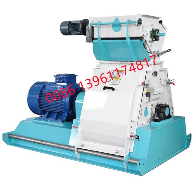 Vertical maize corn rice husk animal feed processing hammer mill rock grinder crusher pulverizer machine