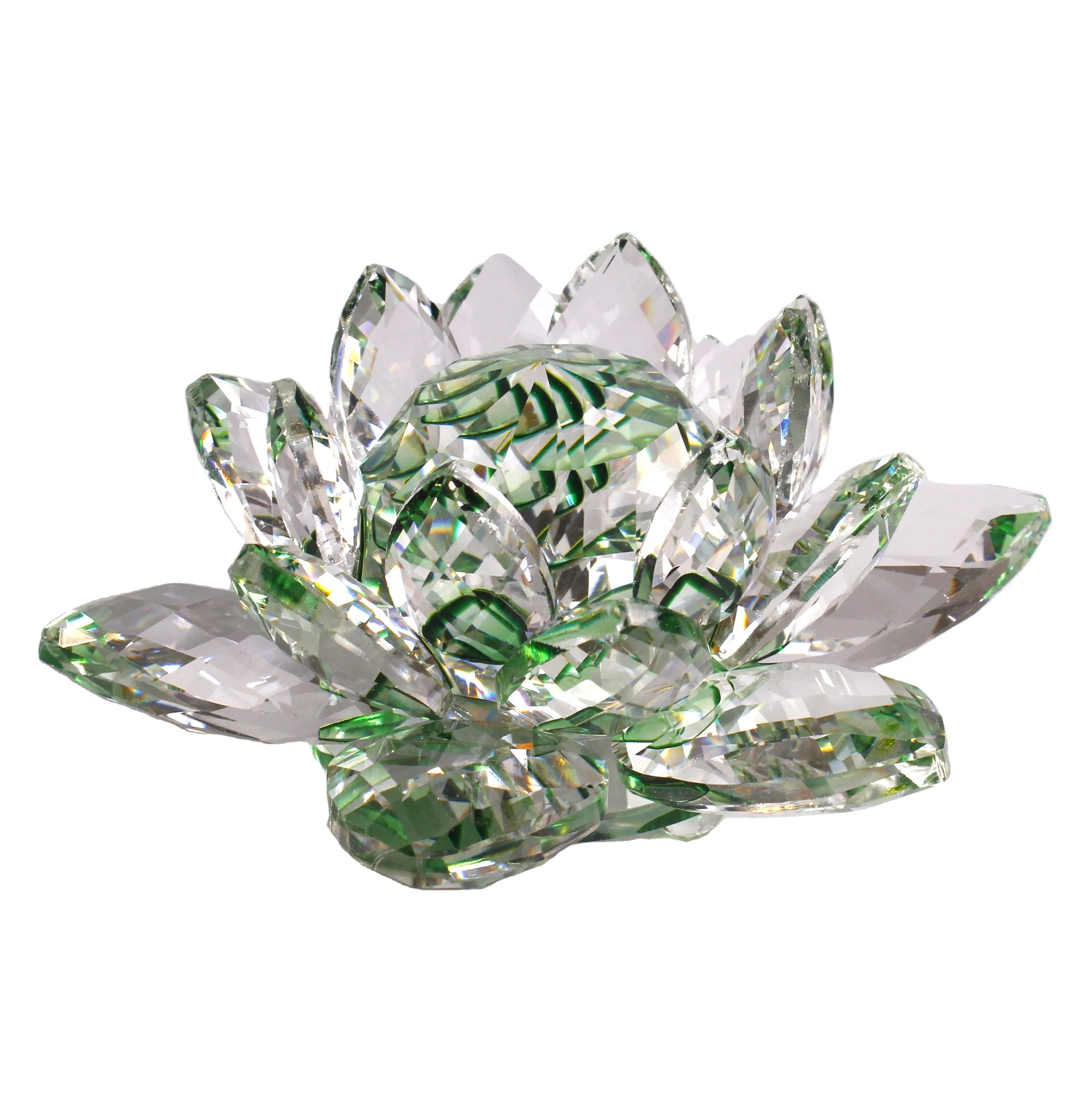 Colorful Glass Crystal Lotus Sculpture Crystal Lotus Flower For Wedding Favors Gifts