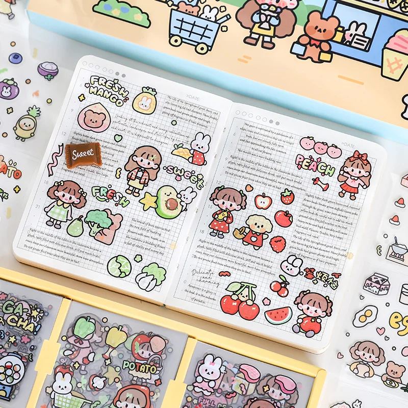 200pcs/1lot Kawaii Scrapbook Sticker Soft Super Market Scrapbooking Supplies Planner Decorative Craft Stationery Sticker