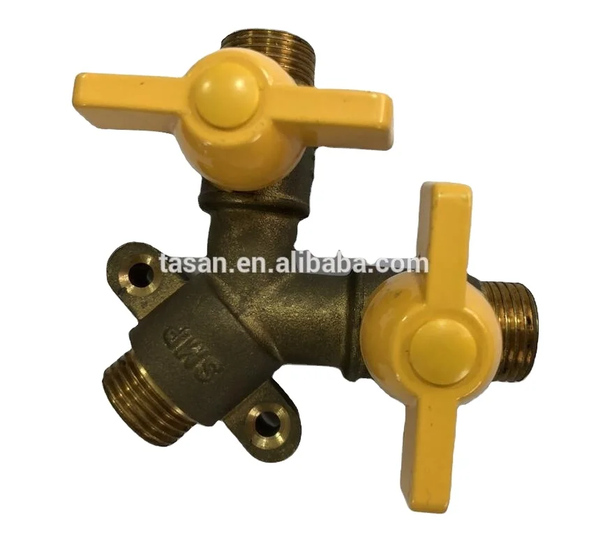 S165 30 new style brass ball aluminium handle copper connection 3 angle gas ball valve