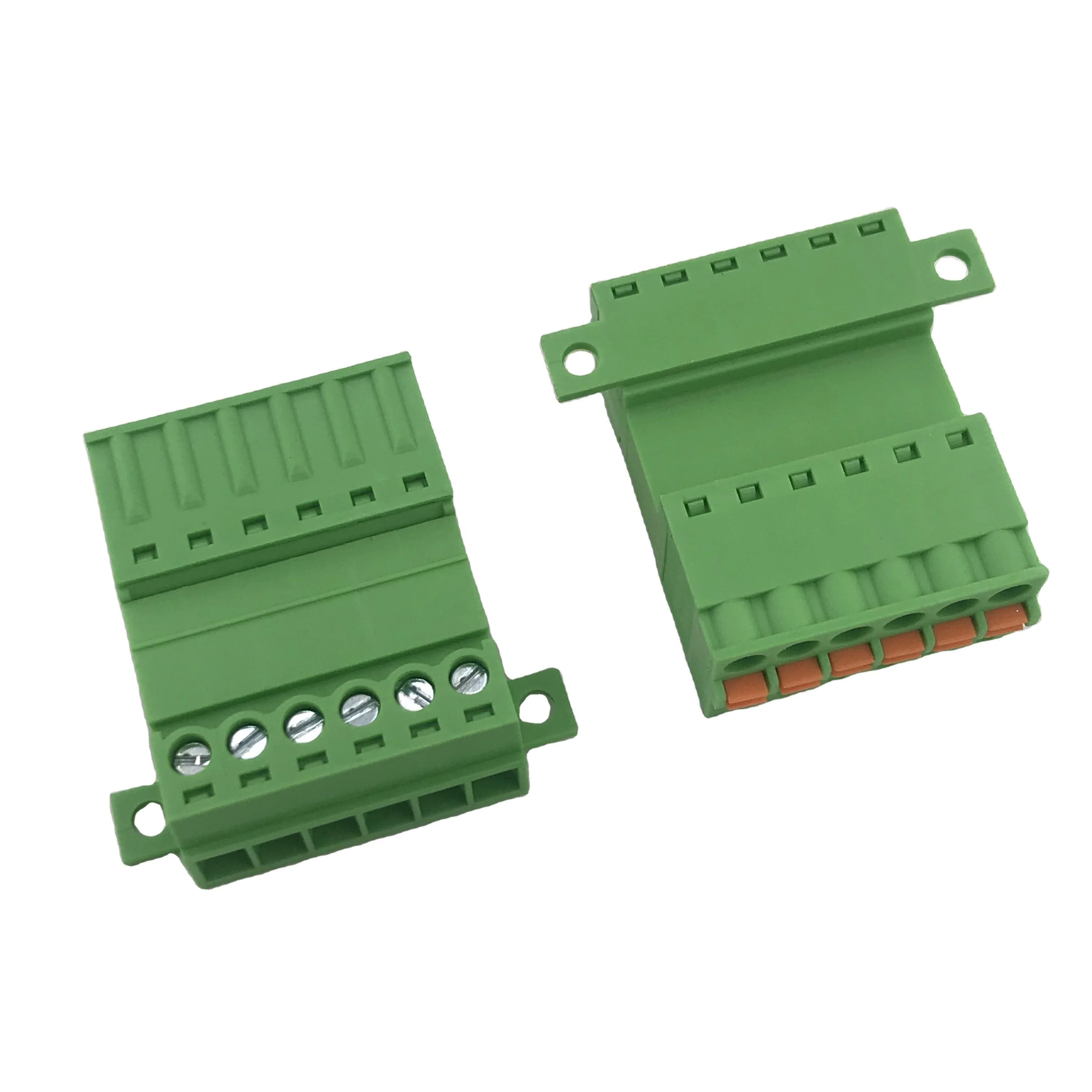 6pin 3.81mm Pitch panel fixed male and female pluggable terminal block connector 300V 8A