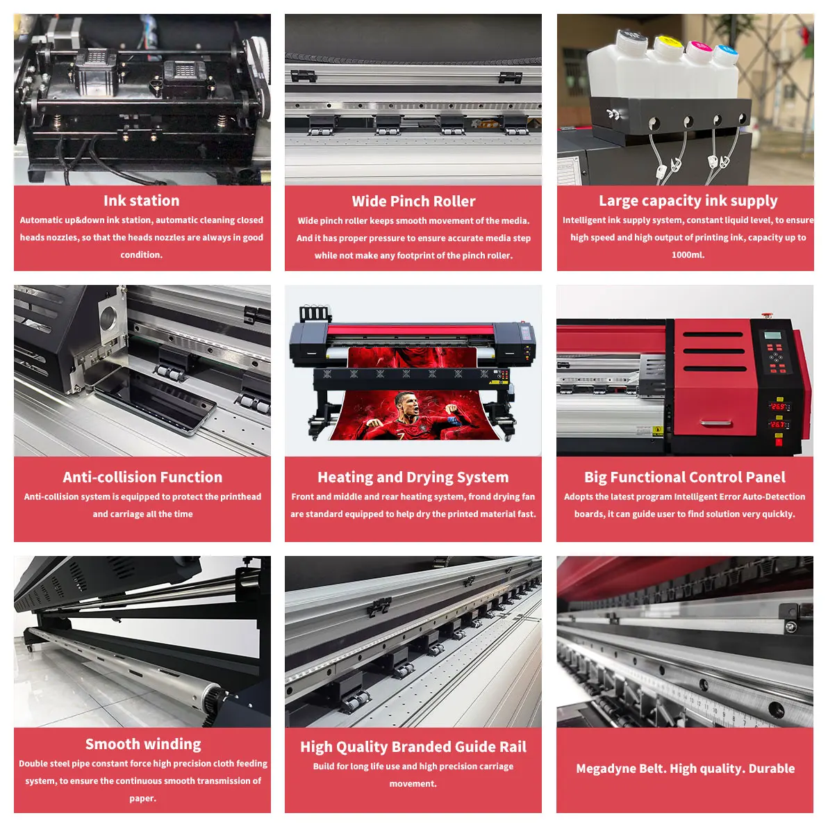 imprimante grand format 1.6m 1.8m 3.2m Inkjet Canvas Printers I3200 Eco Solvent Large Format Printer Sublimation Printer