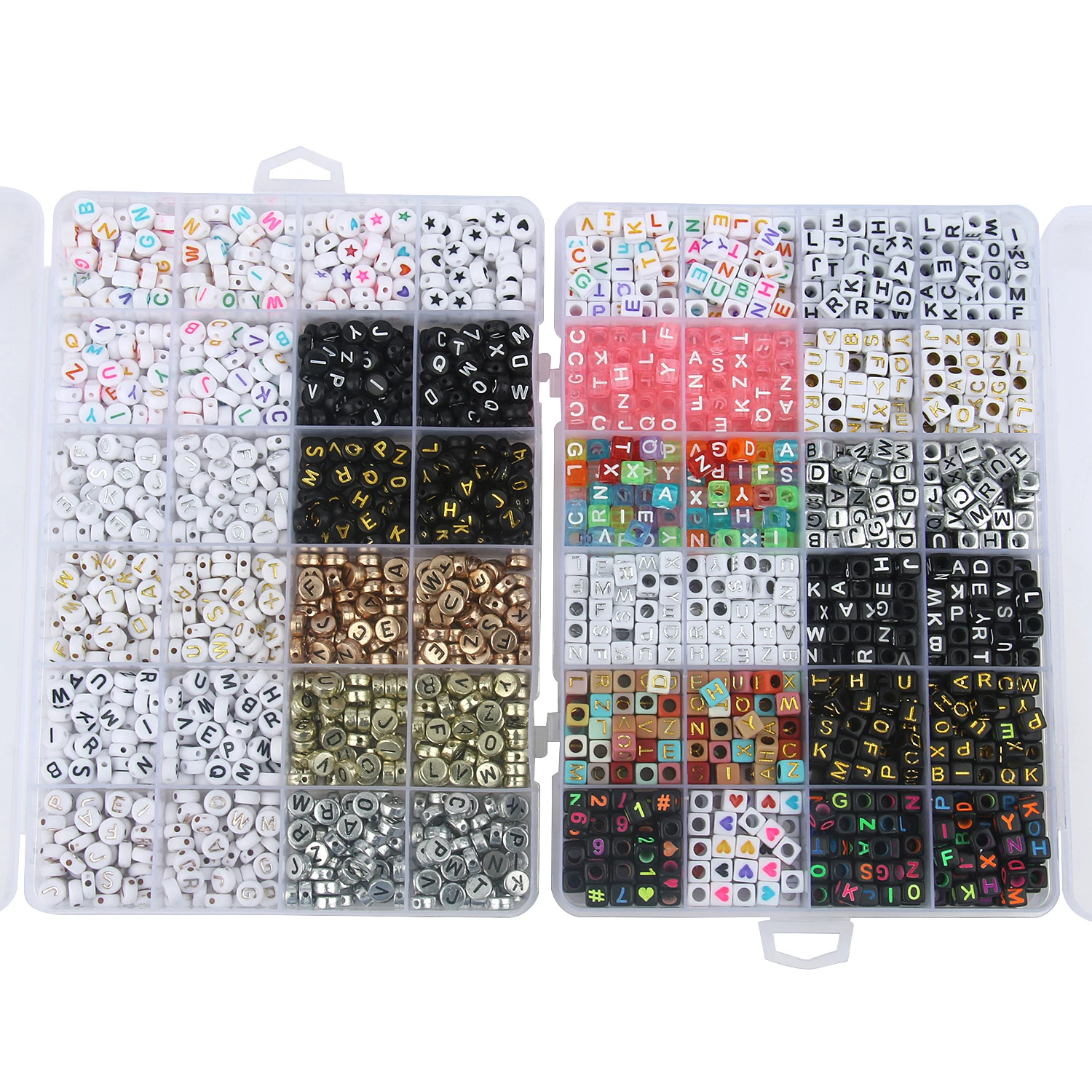 Набор разноцветных бусин с буквами алфавита для изготовления ювелирных изделий «сделай сам»