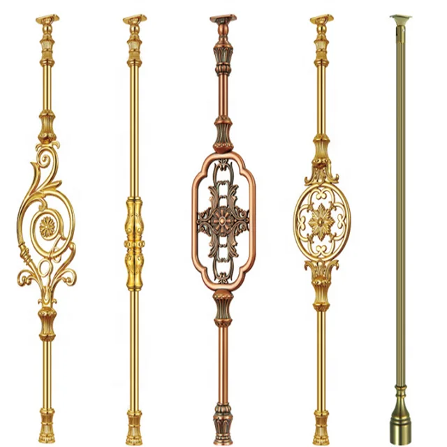 May Popular Luxury Real Brass Original Color Stair Railing Design