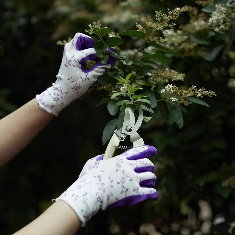 Colorful Gardening Gloves In Polyester With Pu Coated Palm Enhance Grip And Anti-puncture Labor Protective Rubber Gloves