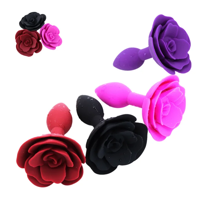 Mini Erotic Bullet Vibrator Silicone Rose Sex Toys Prostate Massager Butt Plug Black Red Pink Rosy Anal Play for Adults