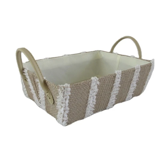 wholesale  empty gift baskets custom paper straw  basket with pompom  gift basket