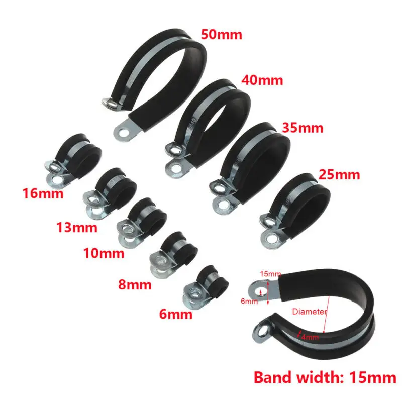 Rubber lined pipe 8mm p clips  lined hose clamp with rubber tube ceiling fan clamp rubber
