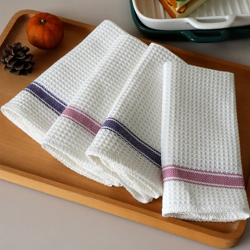 100% cotton Linen Tea Towel Set Printed yarn-dyed waffle Kitchen Tea towels Custom dish Towel for women Wholesale