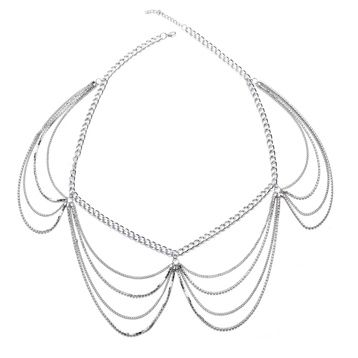 Fashion Belt Chain Sexy Multi-Layer Rhinestone Waist Chain Body Jewelry Women Body Chain