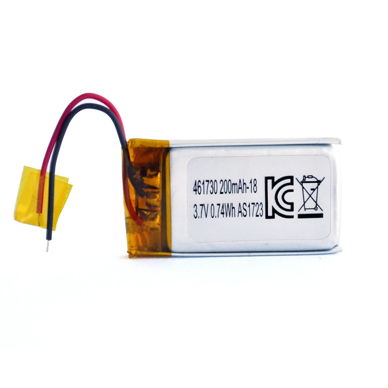 Lithium polymer 461730 battery 3.7v 200mAh rechargeable LCO Battery for wireless Headset/headphone