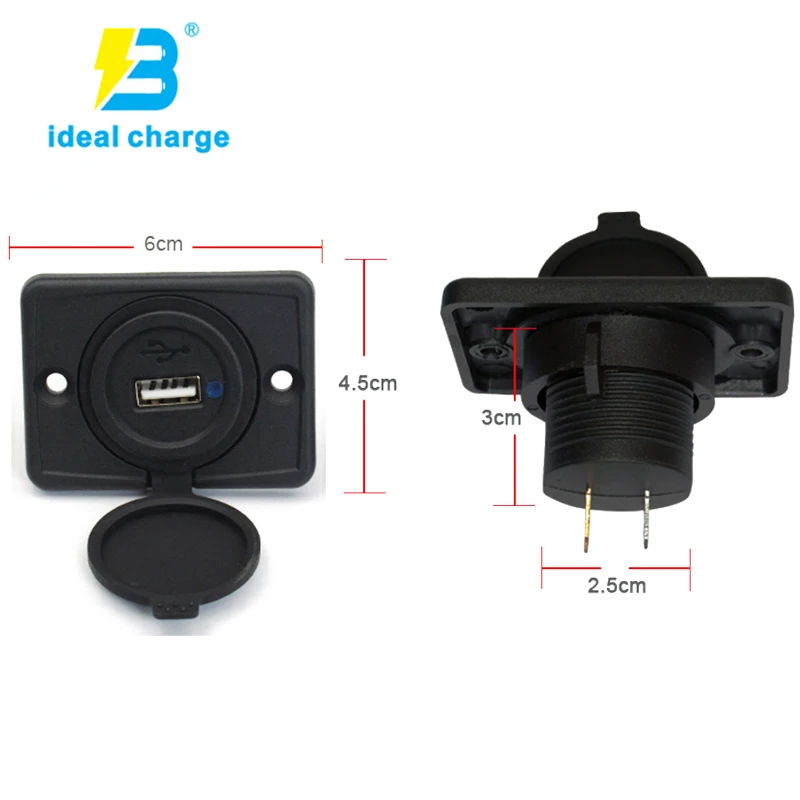 2.4A Dual USB Car Charger 12V Universal Charger Socket 1 x USB