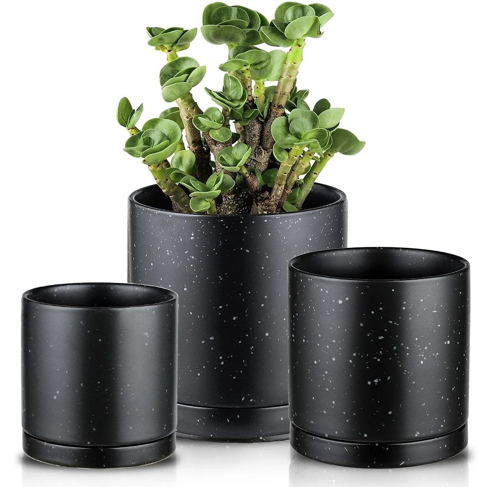 Wholesale Garden Tool Ceramic Flower Pot On  Hot Sale Set Of 3 Sizes Plant Pot