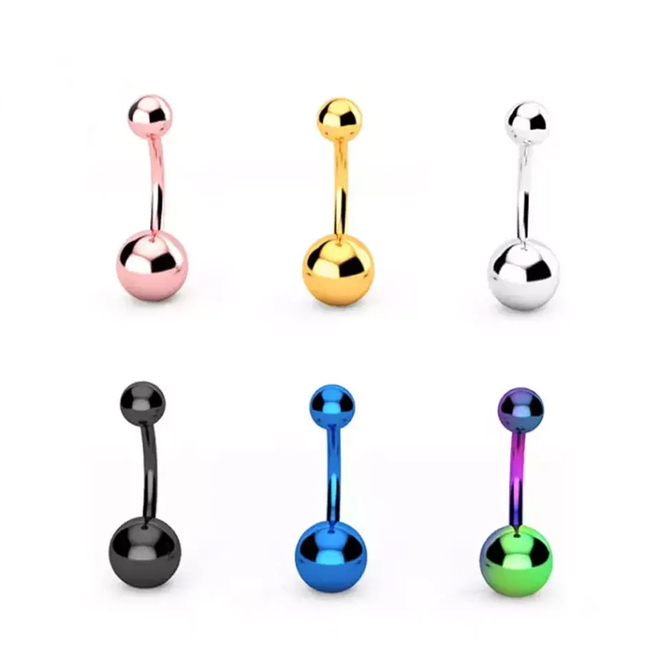 Best Selling Belly Ring G23 ASTM F136 Titanium Internally Threaded Piercing Jewelry Girls With Piercings Navel Nutton Ring
