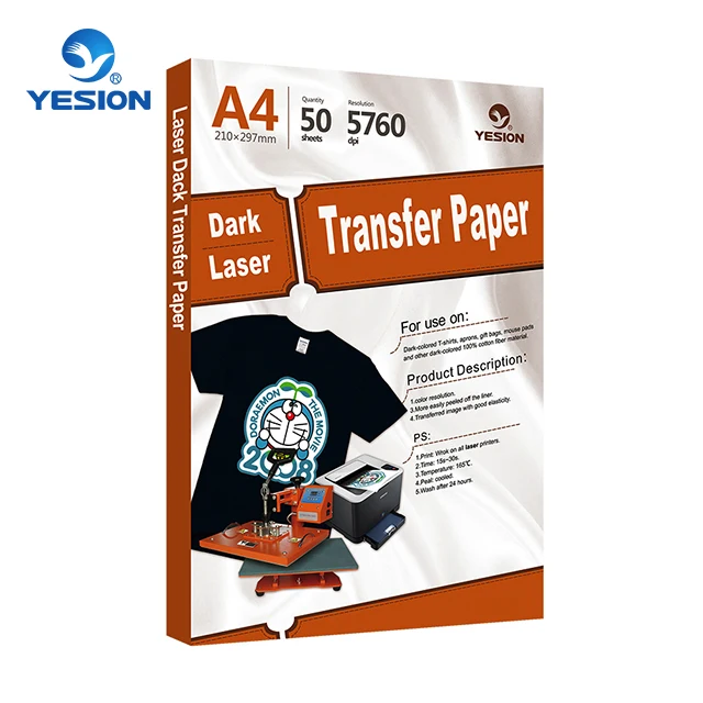 professional Wholesale Factory Price A4 Laser light/dark heat transfer paper for cotton fabric