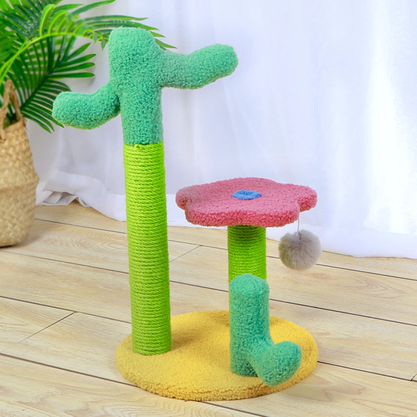 
On Sale Hot Selling Cheap Flower Tree Sample Available Colorful Cat Tree Cat Scratching Funny Board 