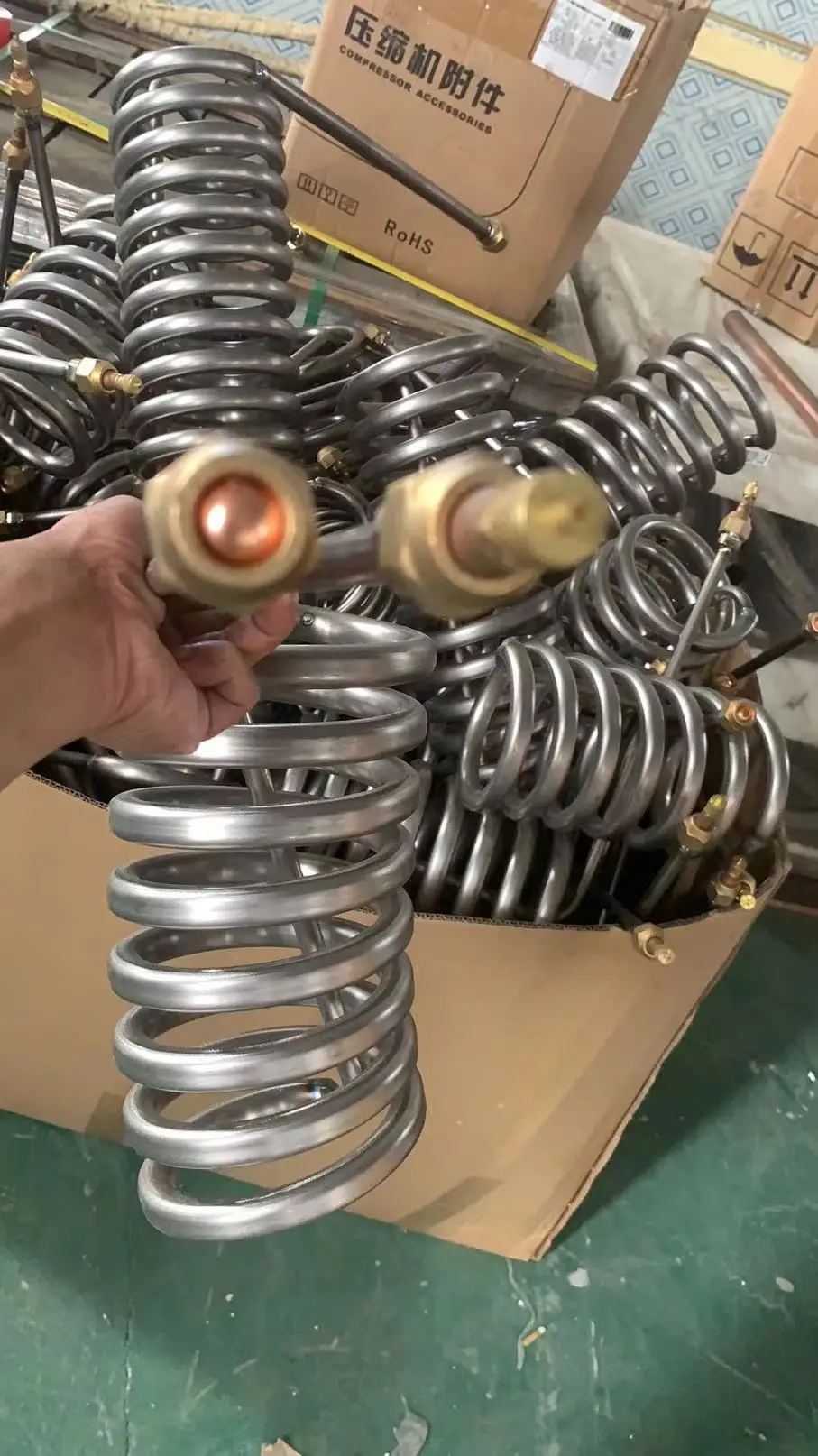 titanium coil tube water chiller coil put in the water for colling without pump cooling immersion