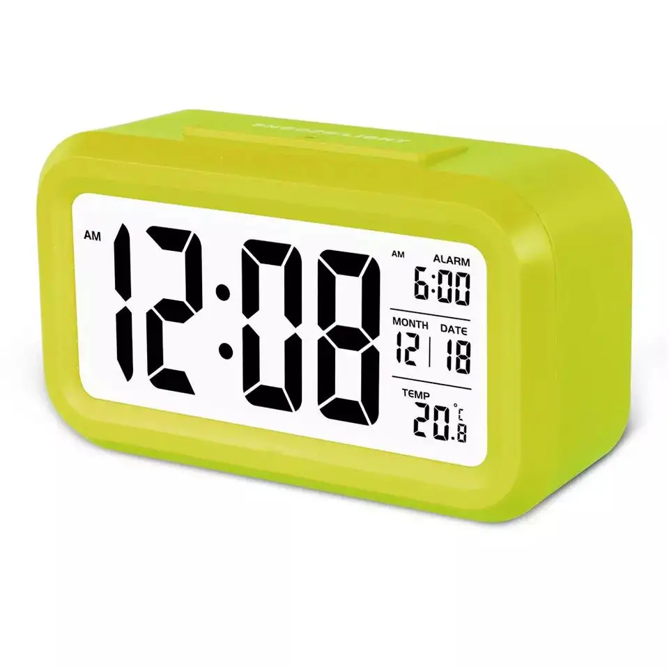 Multi-function rectangular electronic personality Lazy clock Mini digital alarm clock candy color student gift LED clock