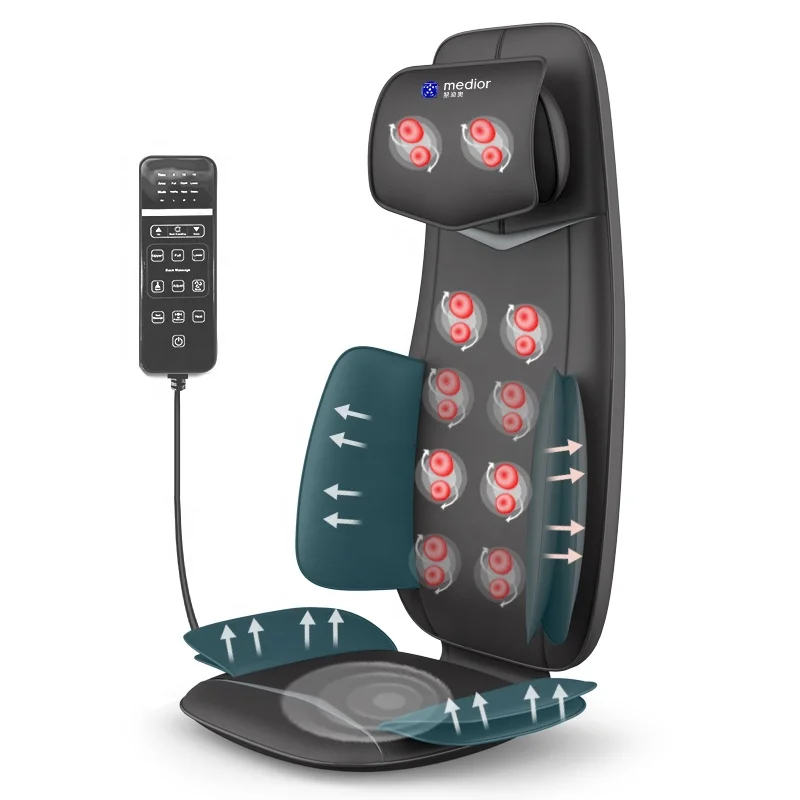 OEM customization 2D/3D Kneading Full Back Massager with Heat & Adjustable Compression  Shiatsu Neck & Back Massage cushin