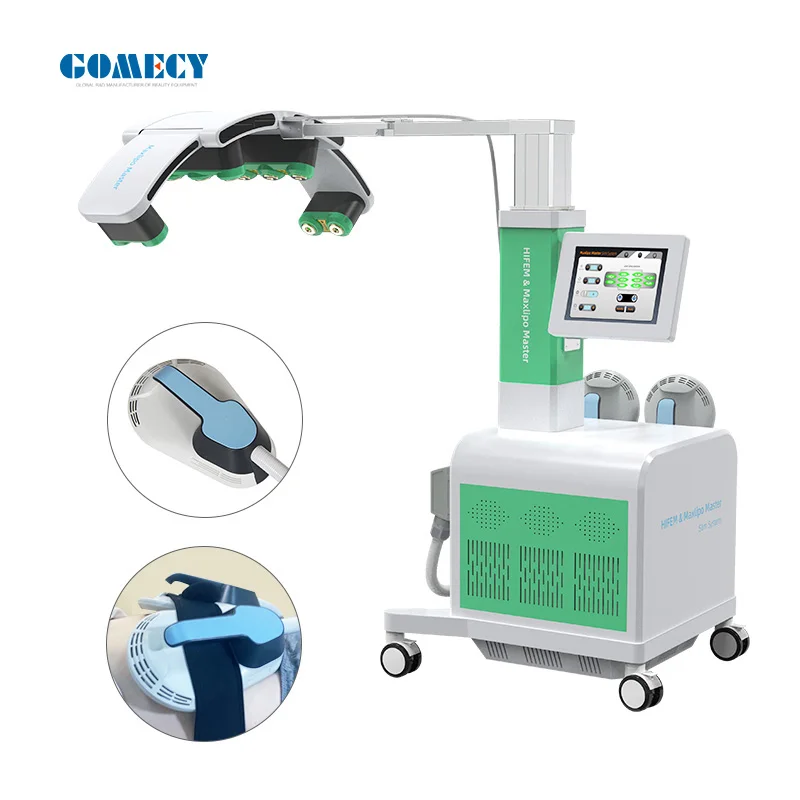 Body Beauty Equipment 10d Maxlipo with HIEMT Master Laser Cold Lipo Laser with 10 Light Panels Green red Laser Burning Fat Machi
