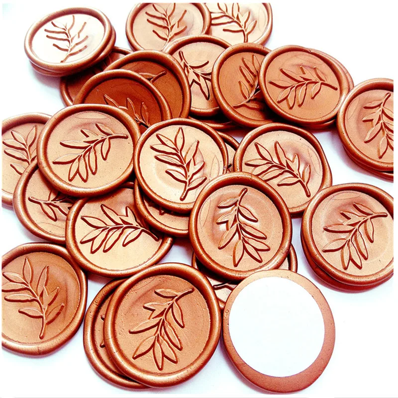 Custom logo wax seal sticker wedding invitation crafts stamps wine bottle self adhesive wax seals