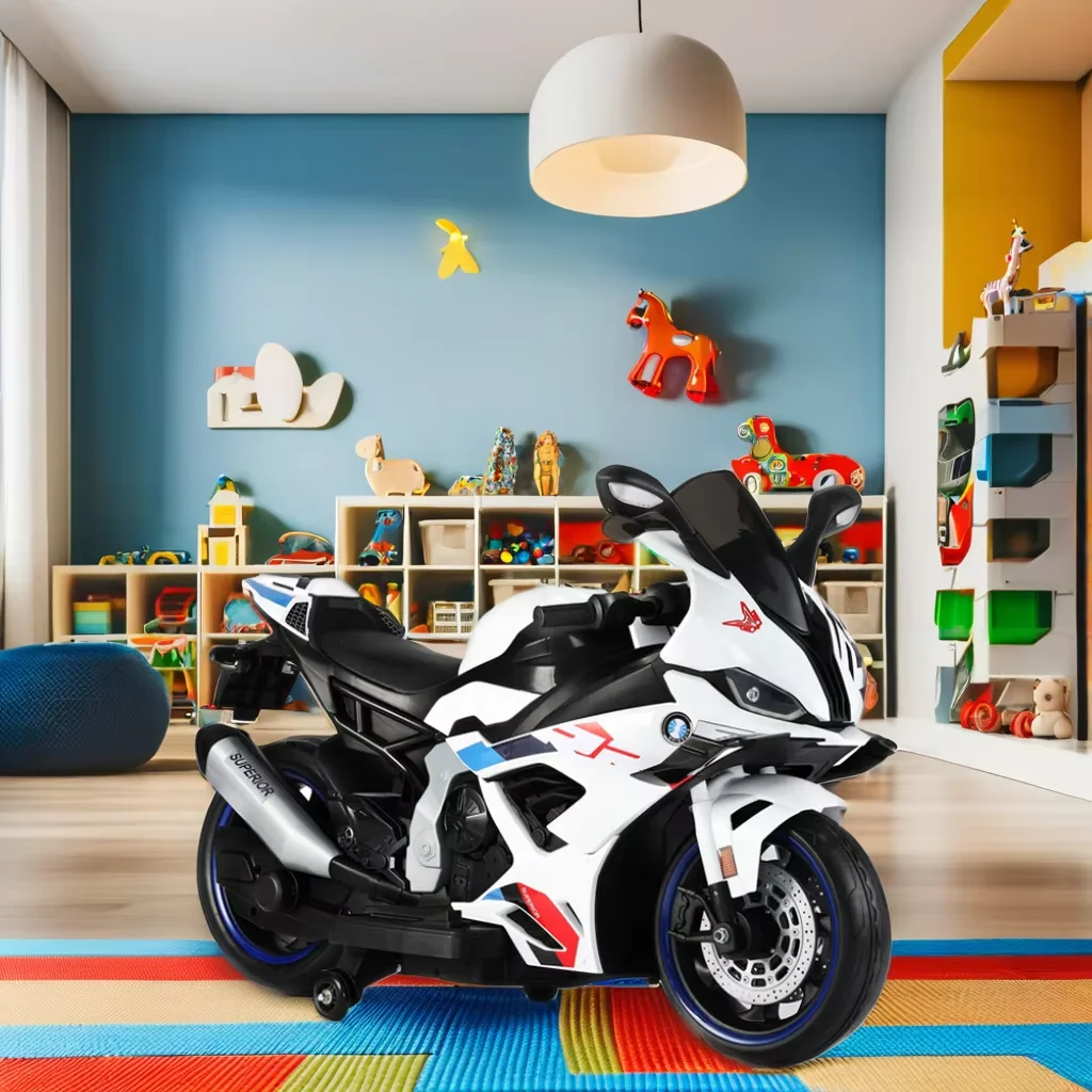 Electric Two-Wheeled Toy Car for Girls Rechargeable Motorcycle for 2 to 4 Years Old Battery Powered PE Material