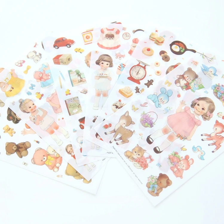 3D Zoo Cat Decorative Sheet Anime Kpop Glitter Cute Kiss Cut Cartoon Kawaii Pack Sticker For Baby Kids