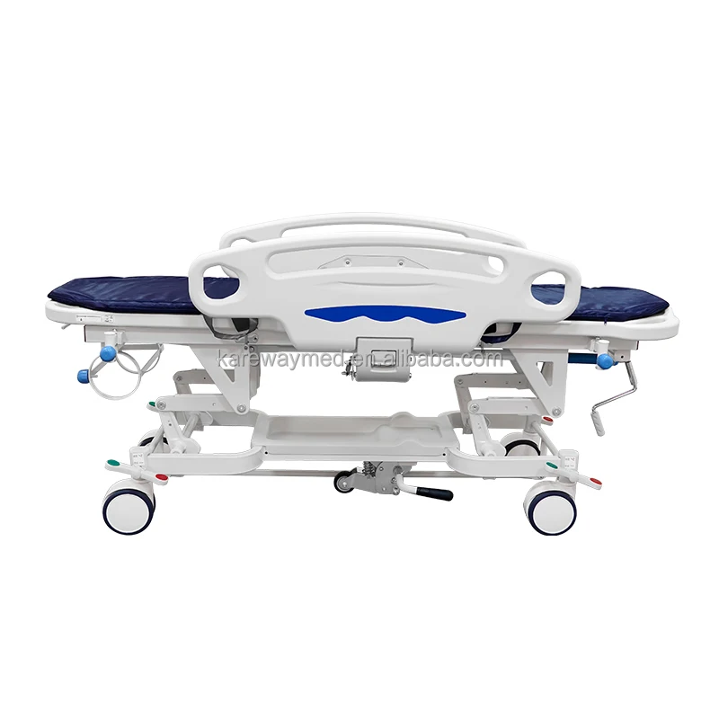 2 Sections Mechanical Crank Backrest Adjustable Manual medical Transfer Stretcher Bed