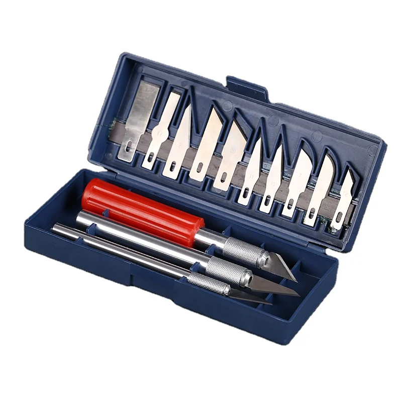
13PCS Multi-function Hobby Knife Crafts Carving Cutter Set Graver Sculpting Art Hand Tool Kit Ideal for Wood Paper Plastic 