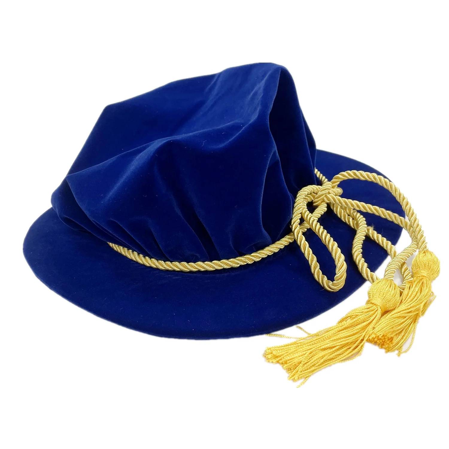 Unisex UK Style Velvet Doctoral Academic Beefeater Tudor Bonnet PHD Graduation Hat with Cord Tassel
