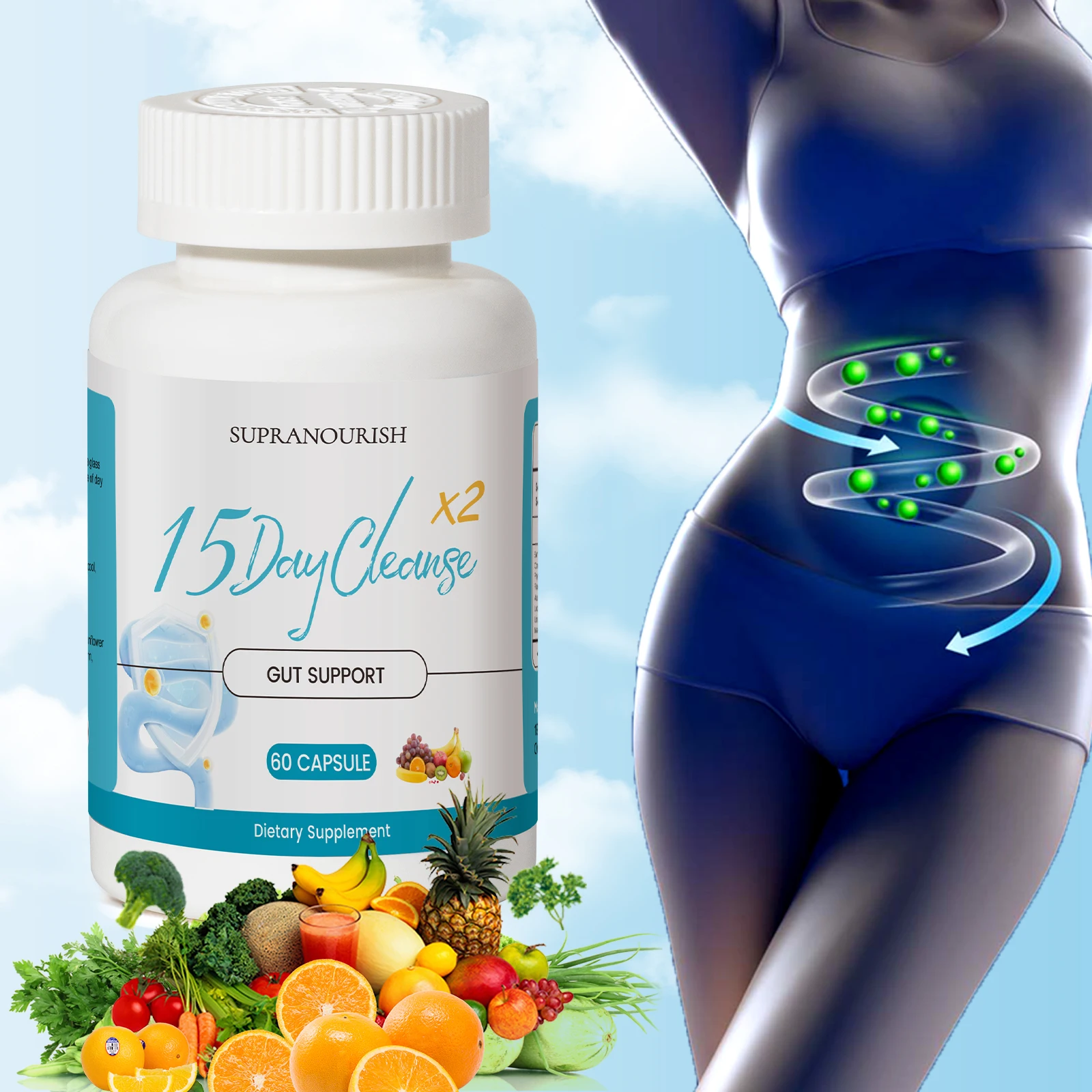 Private Label Supplement 15 Days Cleanse Capsules Supplements with senna leaf