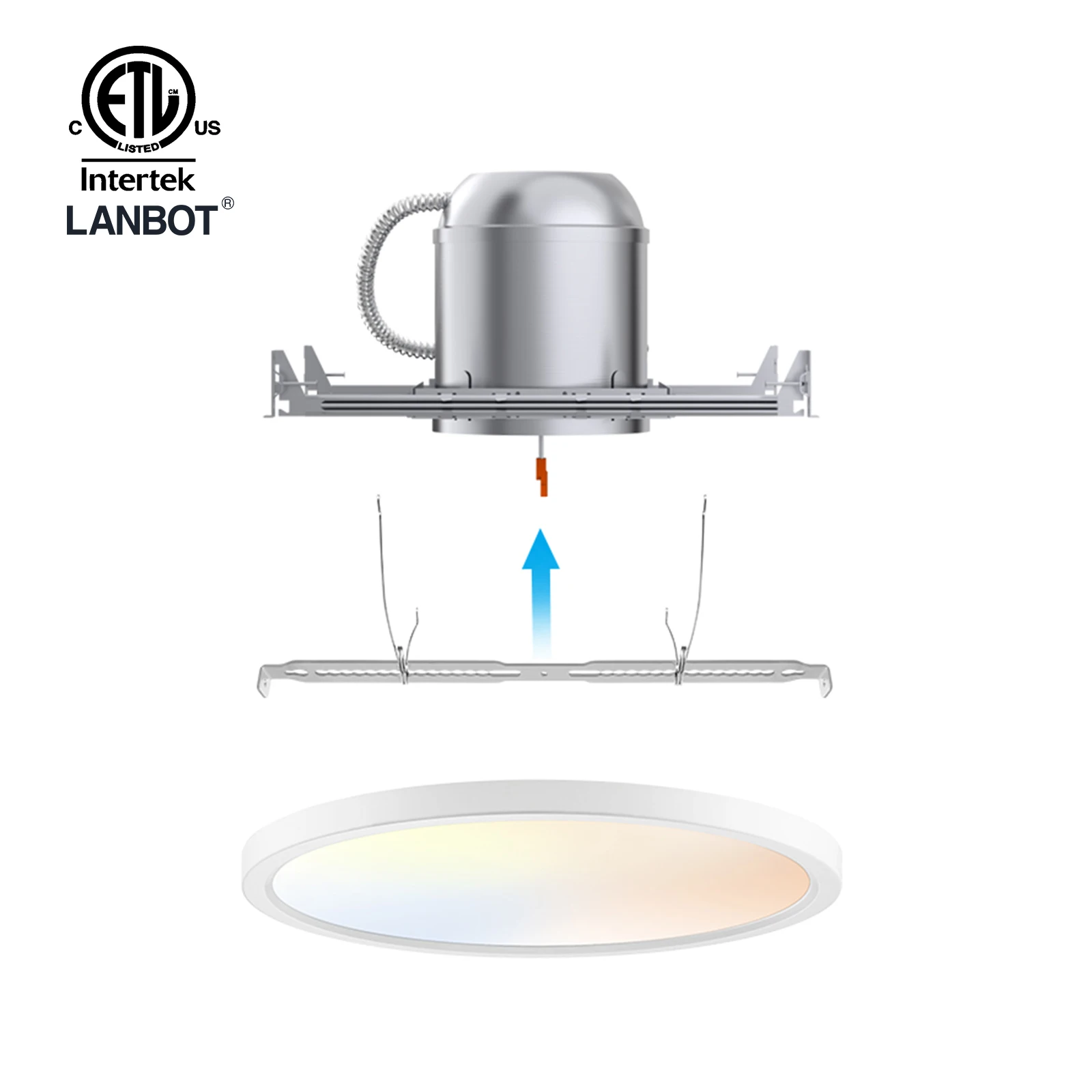 Lanbot квадратной формы 16 дюймов ETL 5CCT светодиодный потолочный светильник AC120V 50000 часов рабочего времени для помещений