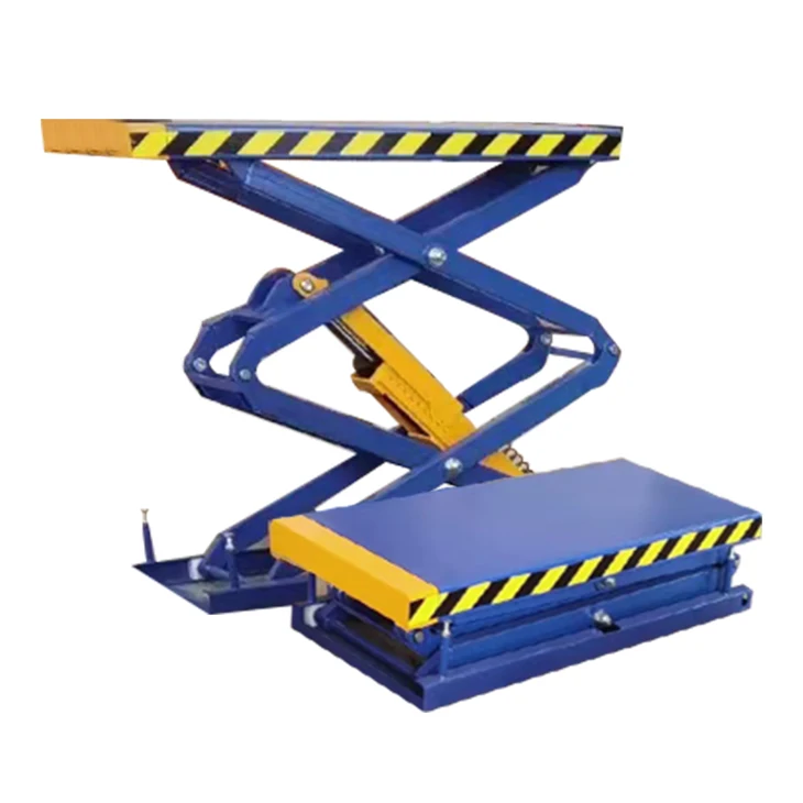 3500kg Full Rise in Ground Double Scissor Pneumatic Release Drive Scissor Car Elevator Lift