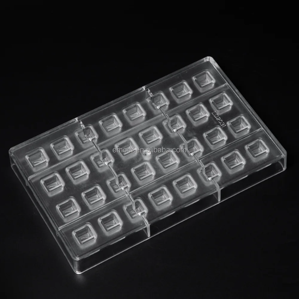 3D Plastic Polycarbonate Chocolate Bar Mold For Chocolate