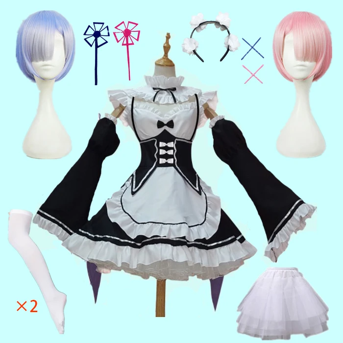Костюмы для косплея Rem Ram Maid Re:Zero Kara Hajimeru Isekai Seikatsu Kawaii Cos платья о жизни в другом мире аниме горничной