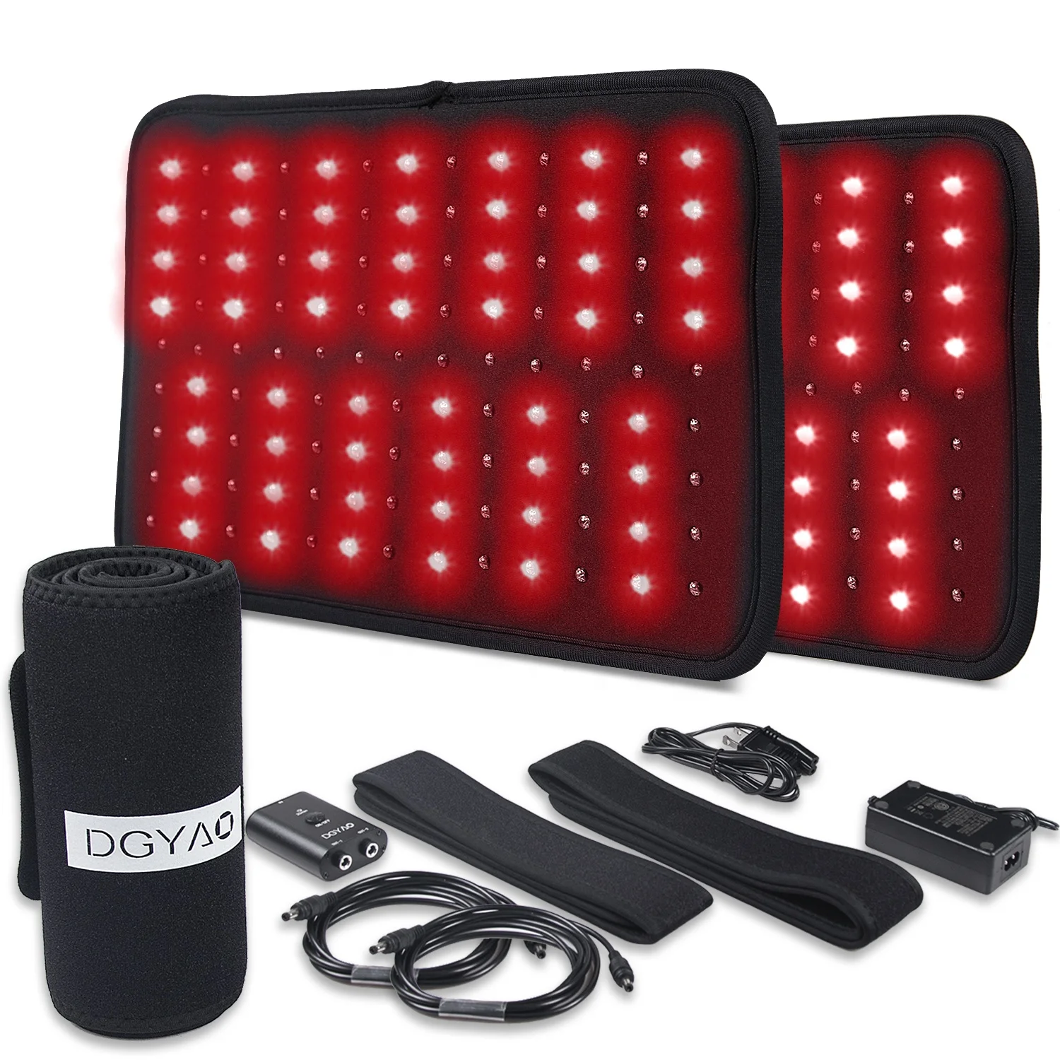 DGYAO  Beauty Equipment  Back Waist Wrap DIP LED Infrared Belt For Full Body Red Light Therapy Pain Relief (2 Pads)